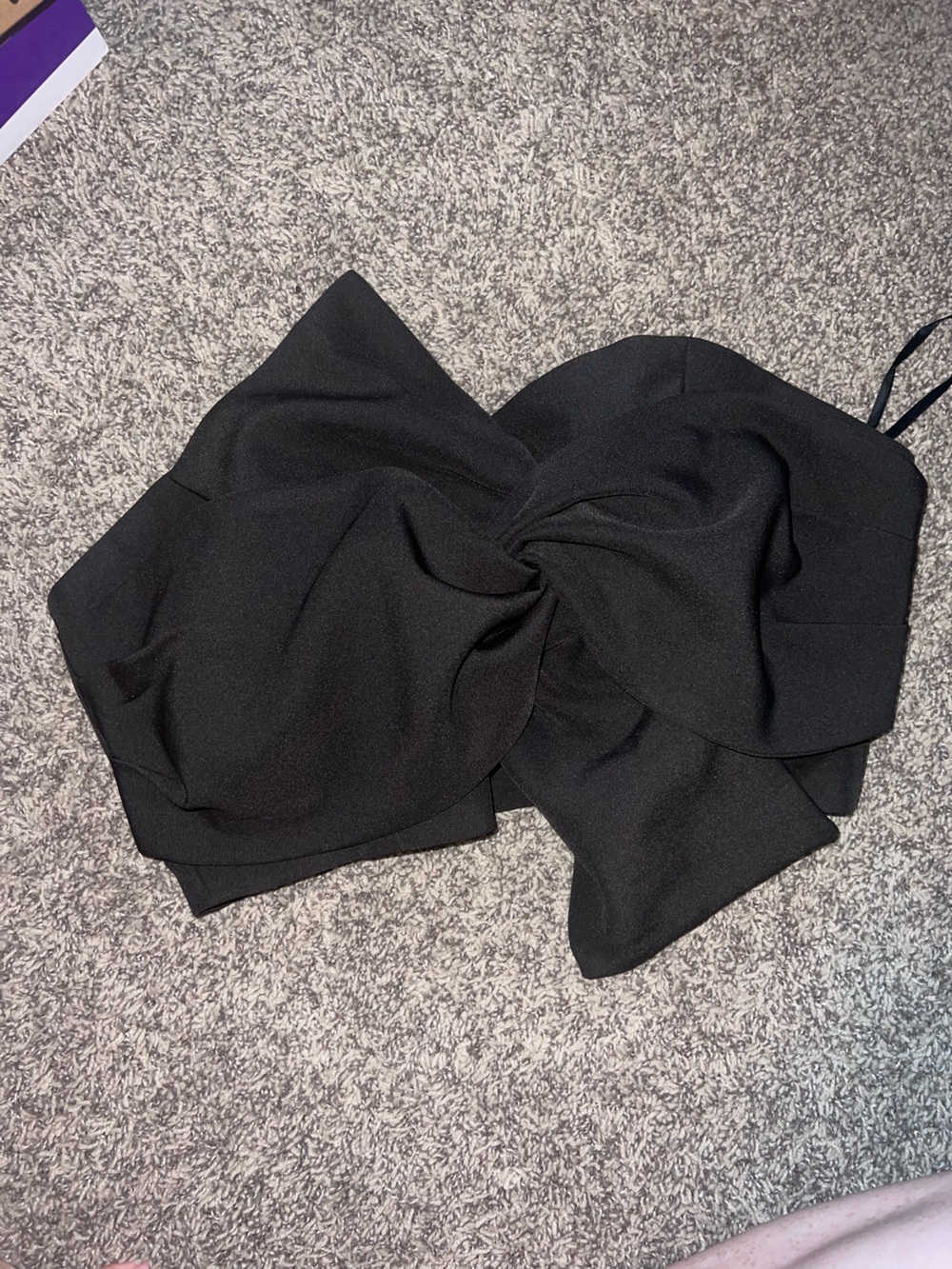 Chicwish Black Twist-Front Crop Top